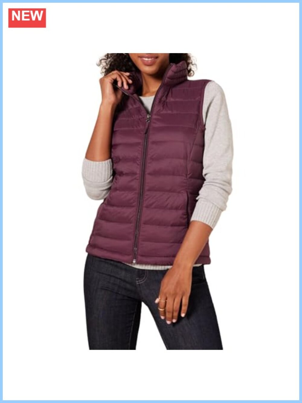 Women's Lightweight Water-Resistant Packable Puffer Vest - Regular Fit, Zip